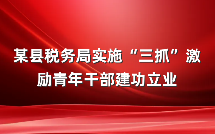 某县税务局实施“三抓”激励青年干部建功立业