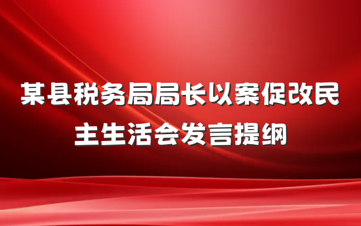 某县税务局局长以案促改民主生活会发言提纲
