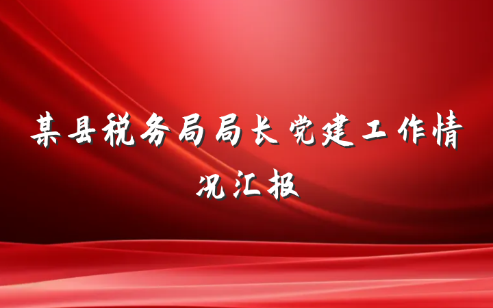 某县税务局局长党建工作情况汇报