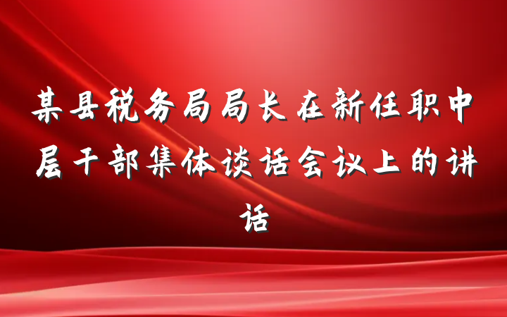 某县税务局局长在新任职中层干部集体谈话会议上的讲话