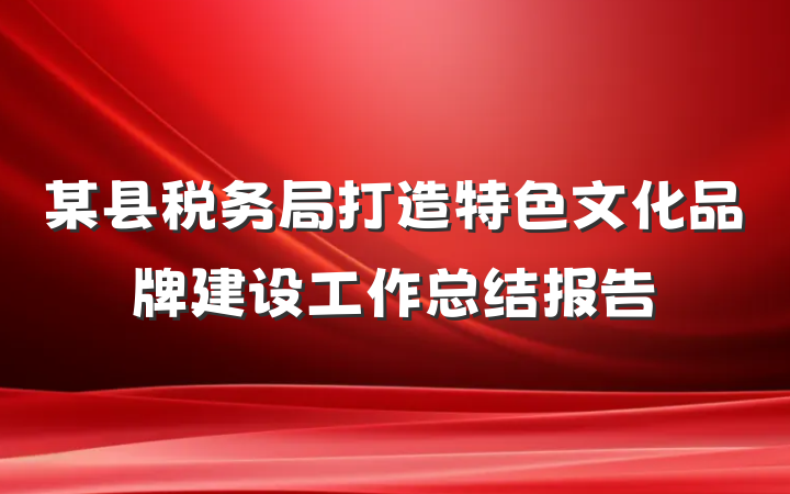某县税务局打造特色文化品牌建设工作总结报告