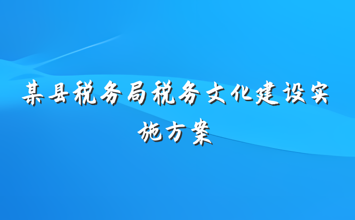 某县税务局税务文化建设实施方案