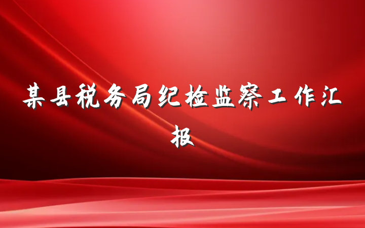 某县税务局纪检监察工作汇报