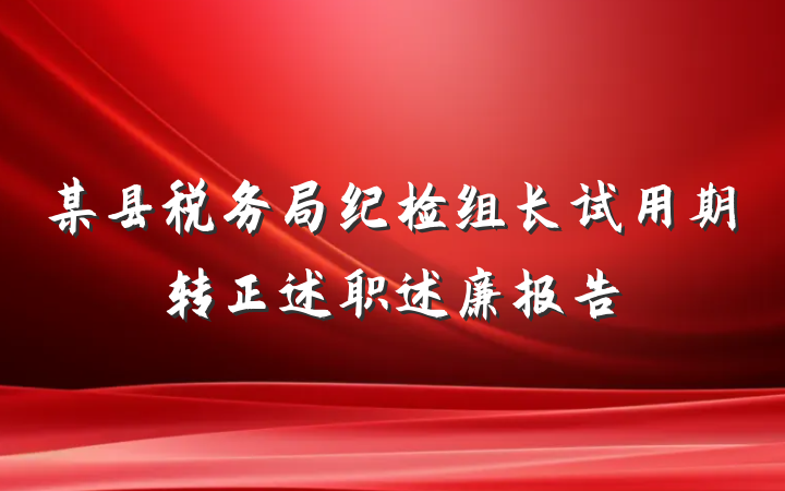 某县税务局纪检组长试用期转正述职述廉报告