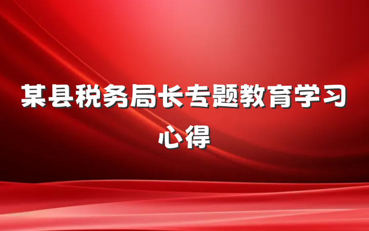某县税务局长专题教育学习心得