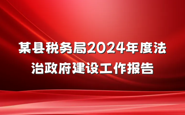 某县税务局2024年度法治政府建设工作报告