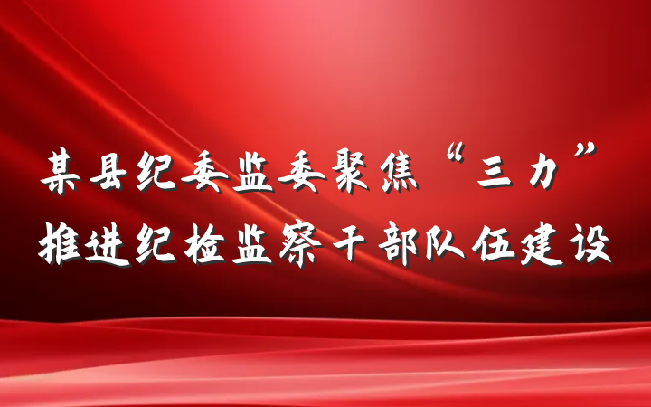 某县纪委监委聚焦“三力”推进纪检监察干部队伍建设