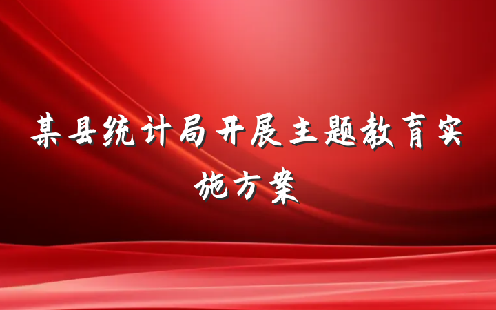 某县统计局开展主题教育实施方案