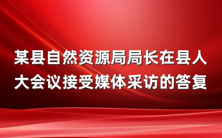 某县自然资源局局长在县人大会议接受媒体采访的答复