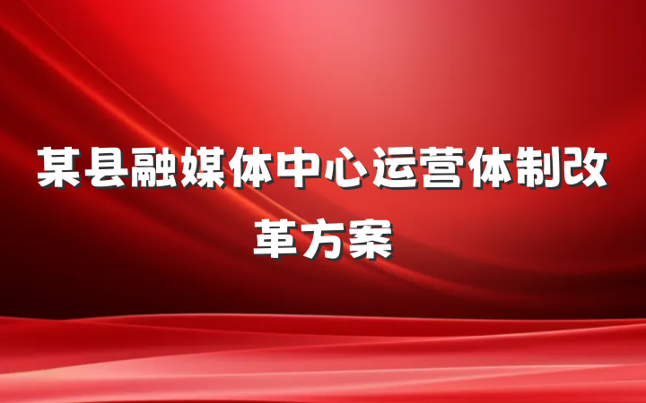 某县融媒体中心运营体制改革方案