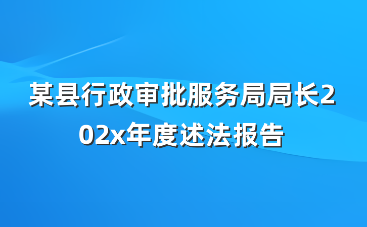 某县行政审批服务局局长202x年度述法报告