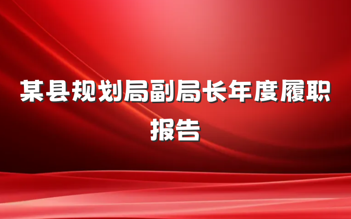 某县规划局副局长年度履职报告