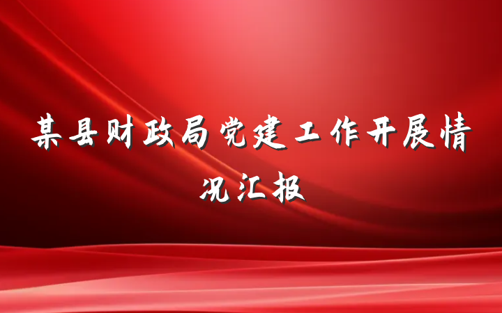 某县财政局党建工作开展情况汇报