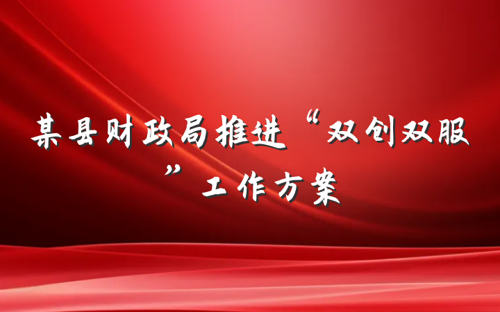 某县财政局推进“双创双服”工作方案