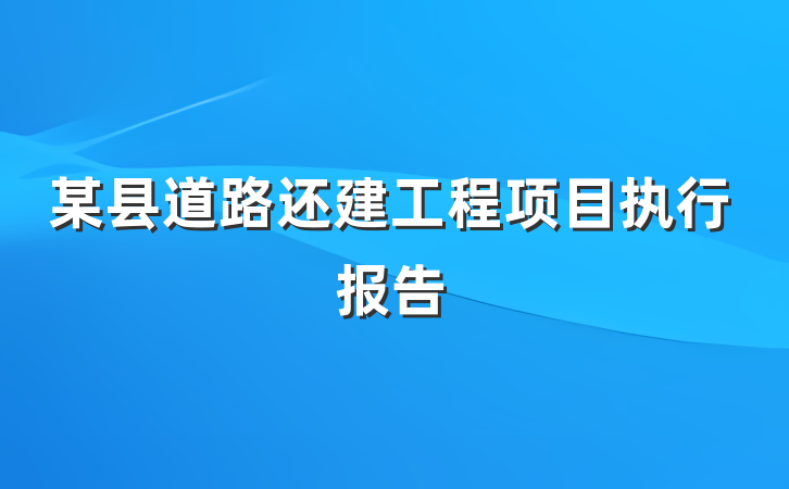 某县道路还建工程项目执行报告