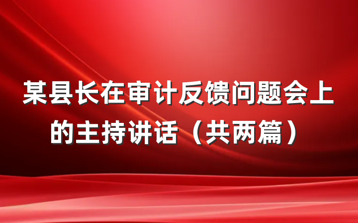 某县长在审计反馈问题会上的主持讲话（共两篇）