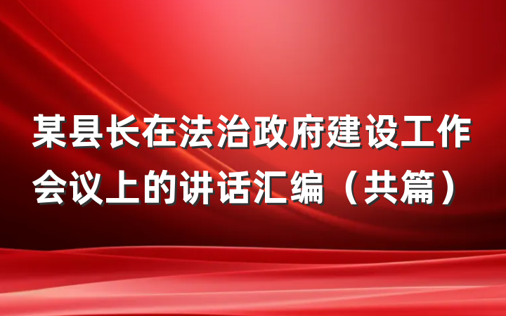 某县长在法治政府建设工作会议上的讲话汇编（共篇）