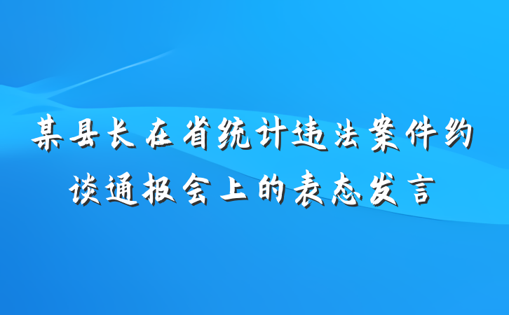 某县长在省统计违法案件约谈通报会上的表态发言