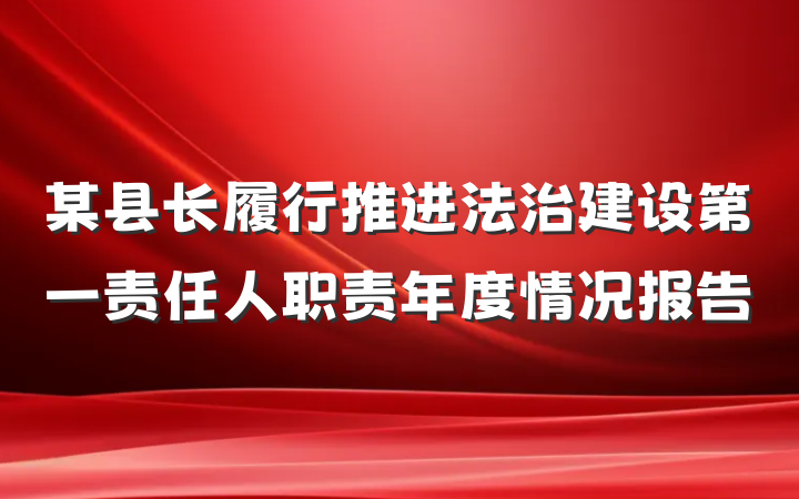 某县长履行推进法治建设第一责任人职责年度情况报告