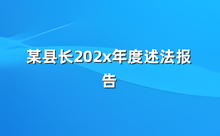 某县长202x年度述法报告