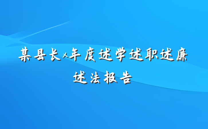 某县长x年度述学述职述廉述法报告