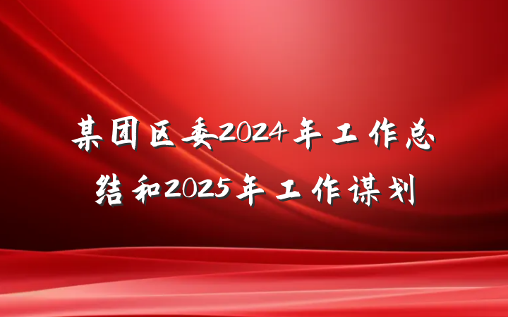某团区委2024年工作总结和2025年工作谋划