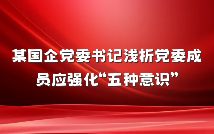 某国企党委书记浅析党委成员应强化“五种意识”