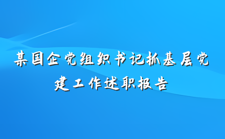 某国企党组织书记抓基层党建工作述职报告