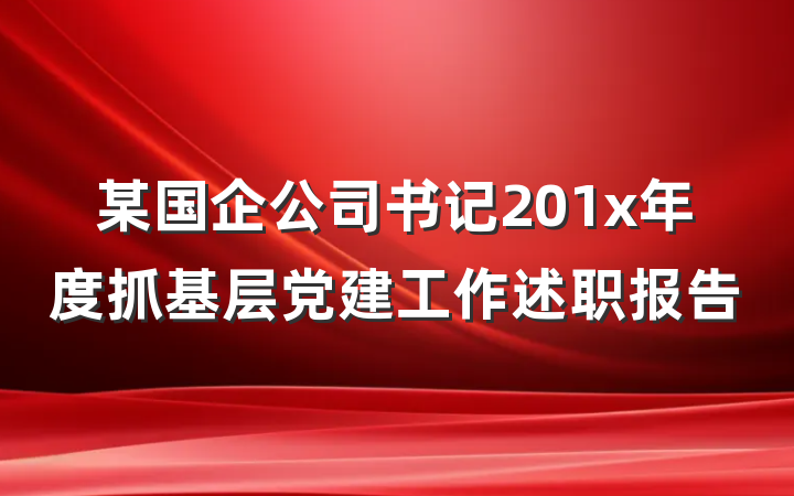 某国企公司书记201x年度抓基层党建工作述职报告