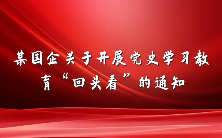某国企关于开展党史学习教育“回头看”的通知