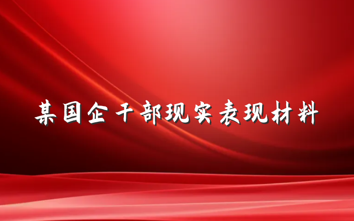 某国企干部现实表现材料