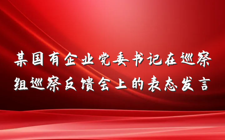 某国有企业党委书记在巡察组巡察反馈会上的表态发言