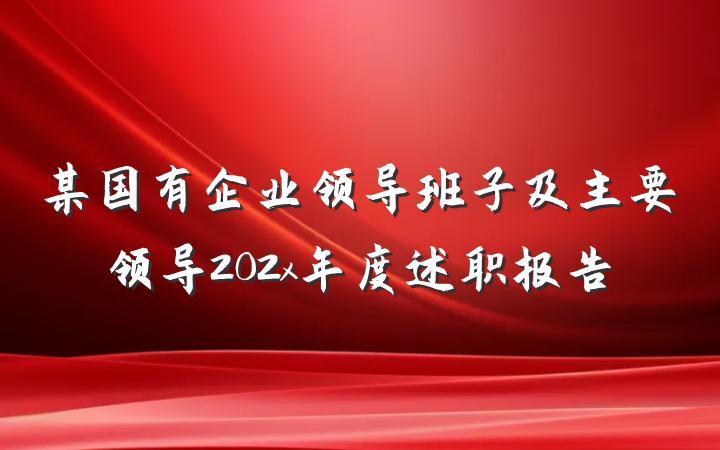 某国有企业领导班子及主要领导202x年度述职报告