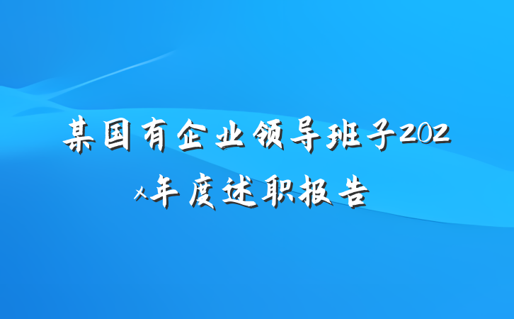 某国有企业领导班子202x年度述职报告