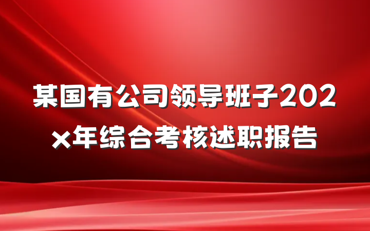 某国有公司领导班子202x年综合考核述职报告