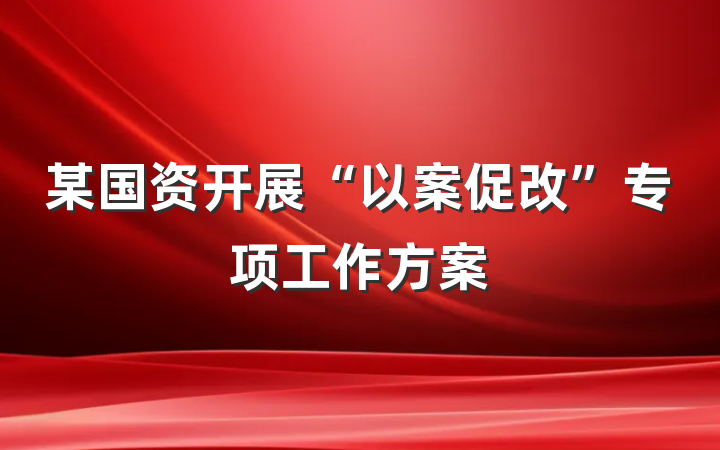 某国资开展“以案促改”专项工作方案