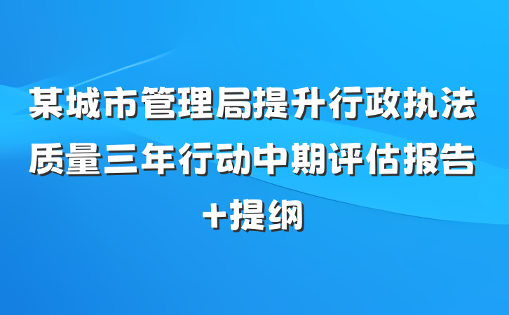 某城市管理局提升行政执法质量三年行动中期评估报告 提纲