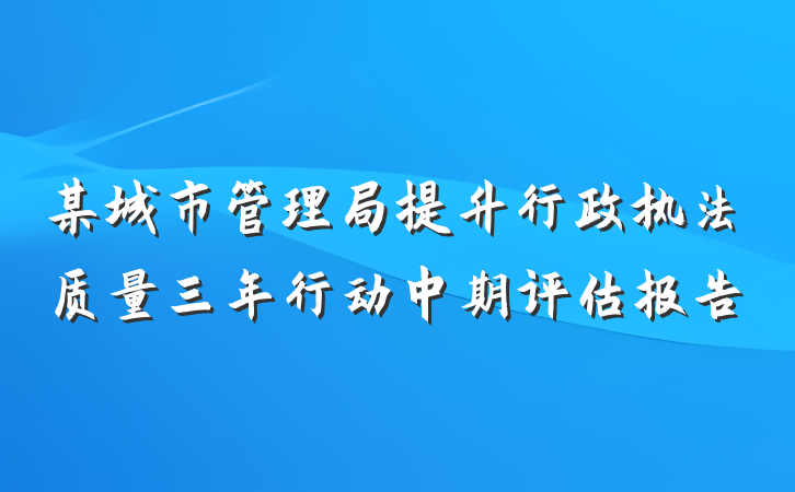 某城市管理局提升行政执法质量三年行动中期评估报告