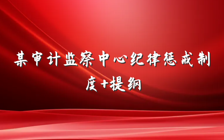 某审计监察中心纪律惩戒制度 提纲
