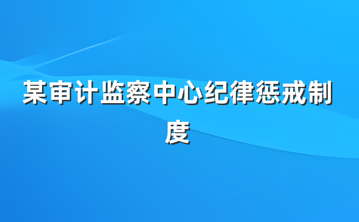 某审计监察中心纪律惩戒制度