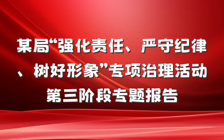 某局“强化责任、严守纪律、树好形象”专项治理活动第三阶段专题报告