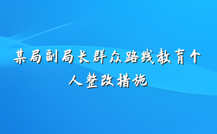 某局副局长群众路线教育个人整改措施