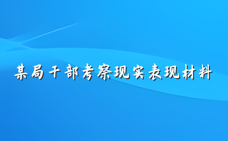 某局干部考察现实表现材料