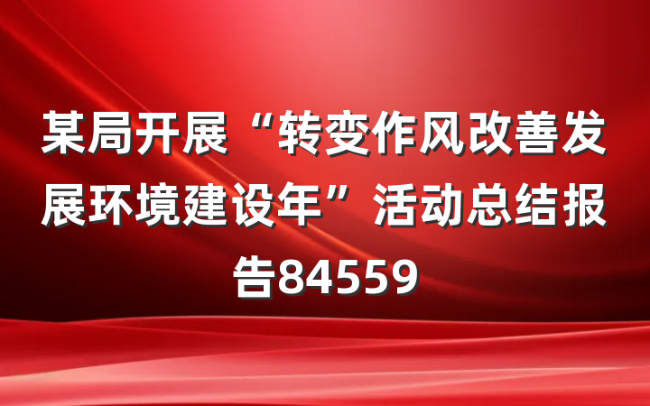 某局开展“转变作风改善发展环境建设年”活动总结报告84559