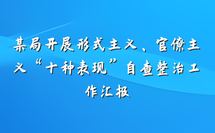 某局开展形式主义、官僚主义“十种表现”自查整治工作汇报