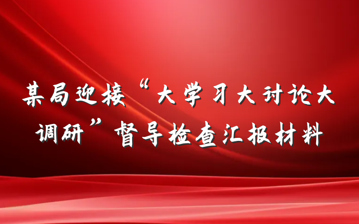 某局迎接“大学习大讨论大调研”督导检查汇报材料