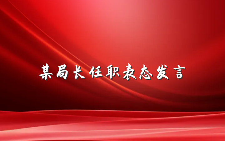 某局长任职表态发言
