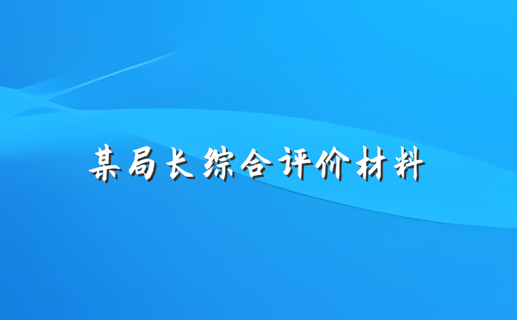 某局长综合评价材料