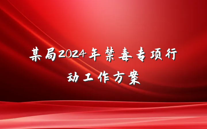 某局2024年禁毒专项行动工作方案