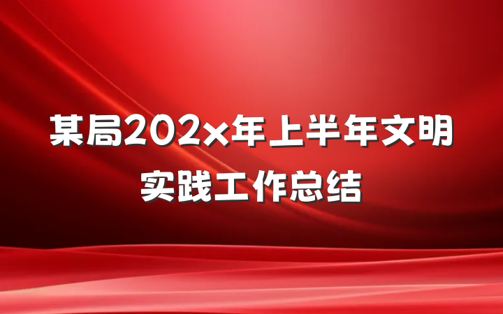 某局202x年上半年文明实践工作总结